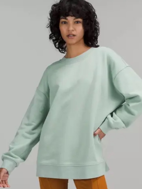 lululemon athletica Sweaters - Lululemon Perfectly Oversized Crewneck Pullover in Light Green size 10